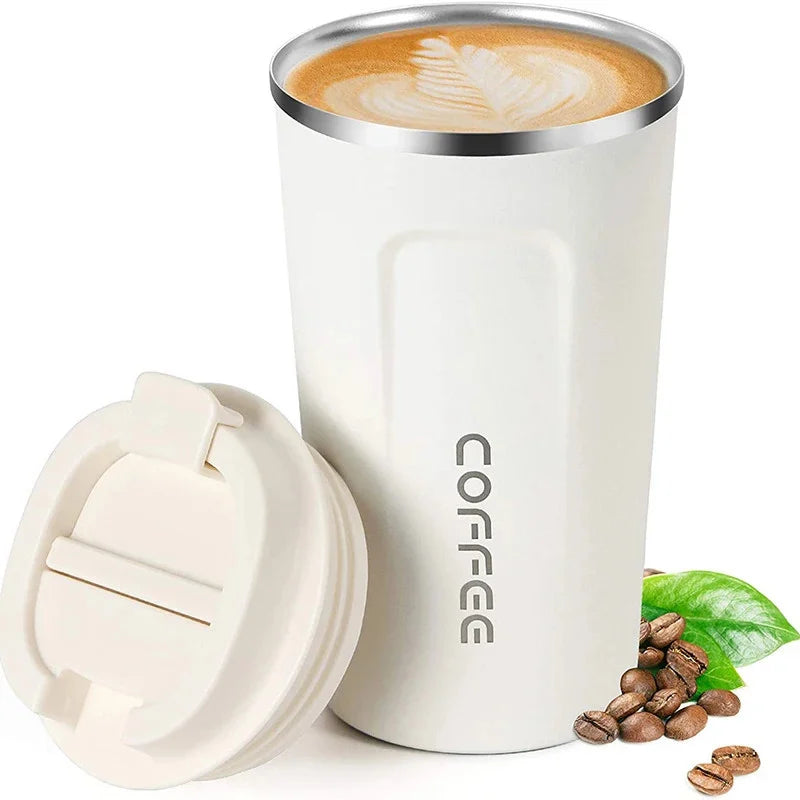 Stainless Steel Double Wall Travel Coffee Cup - 500 ml | Leak-Proof Design, Insulated Mug for On-The-Go Brewing | BPA-Free, Easy-to-Clean Portable Cup