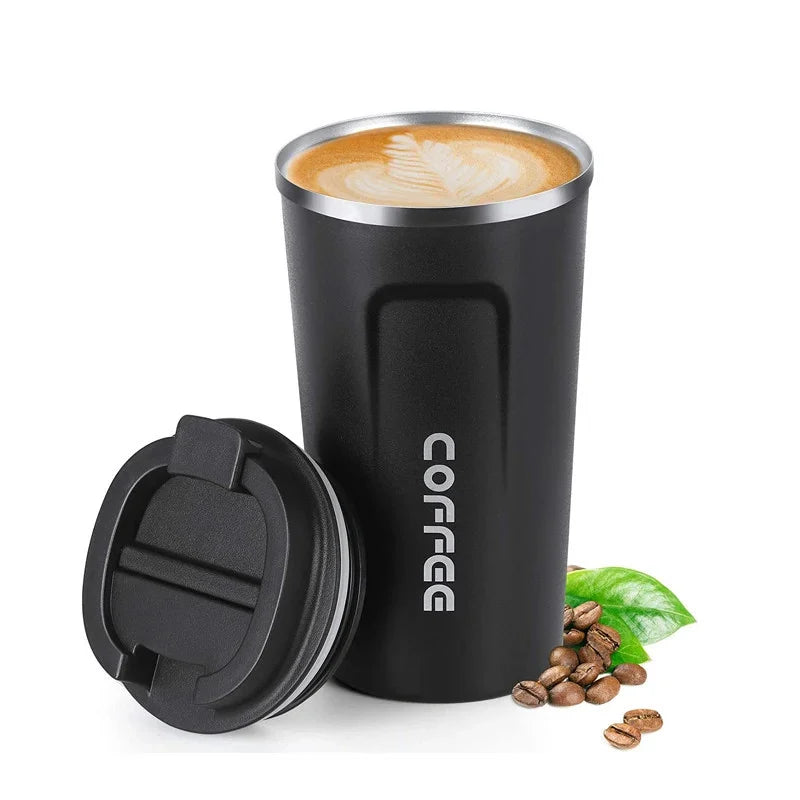 Stainless Steel Double Wall Travel Coffee Cup - 500 ml | Leak-Proof Design, Insulated Mug for On-The-Go Brewing | BPA-Free, Easy-to-Clean Portable Cup