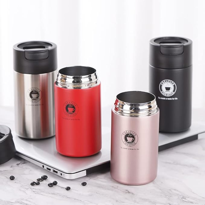 Cafe Style (stainless steel 450ML ) | Vacuum Coffee Mug with Stainless Steel Travel Mug Hot Cold Leakproof Water Bottles Gift for Women Men