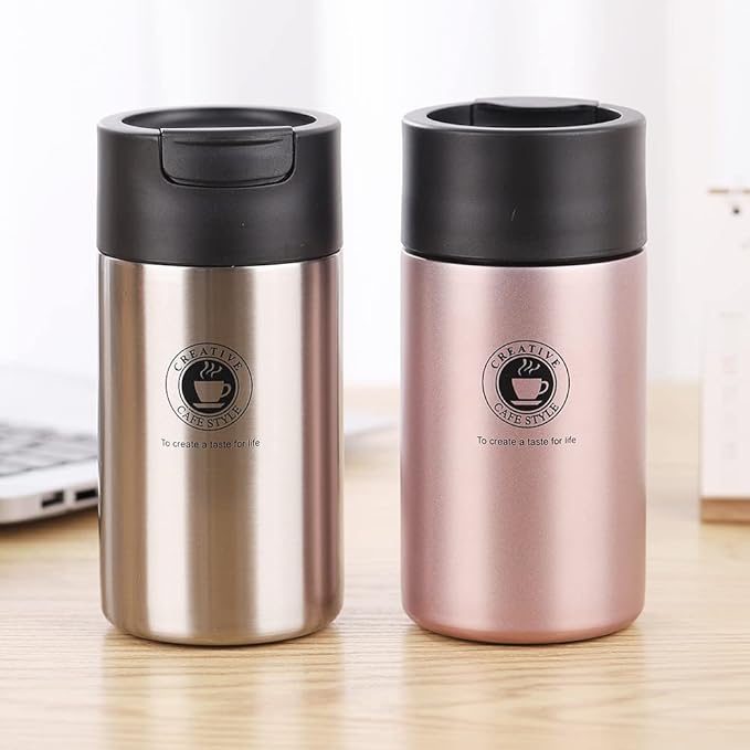 Cafe Style (stainless steel 450ML ) | Vacuum Coffee Mug with Stainless Steel Travel Mug Hot Cold Leakproof Water Bottles Gift for Women Men