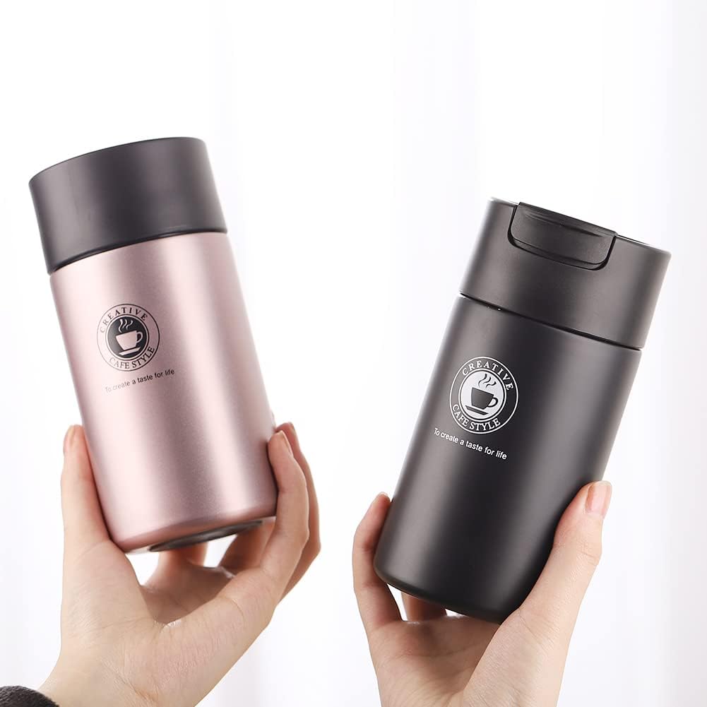 Cafe Style (stainless steel 450ML ) | Vacuum Coffee Mug with Stainless Steel Travel Mug Hot Cold Leakproof Water Bottles Gift for Women Men