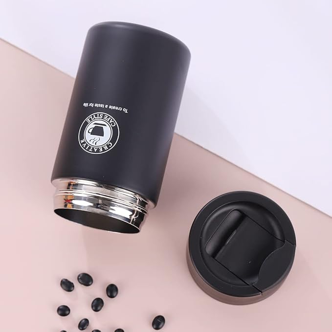 Cafe Style (stainless steel 450ML ) | Vacuum Coffee Mug with Stainless Steel Travel Mug Hot Cold Leakproof Water Bottles Gift for Women Men