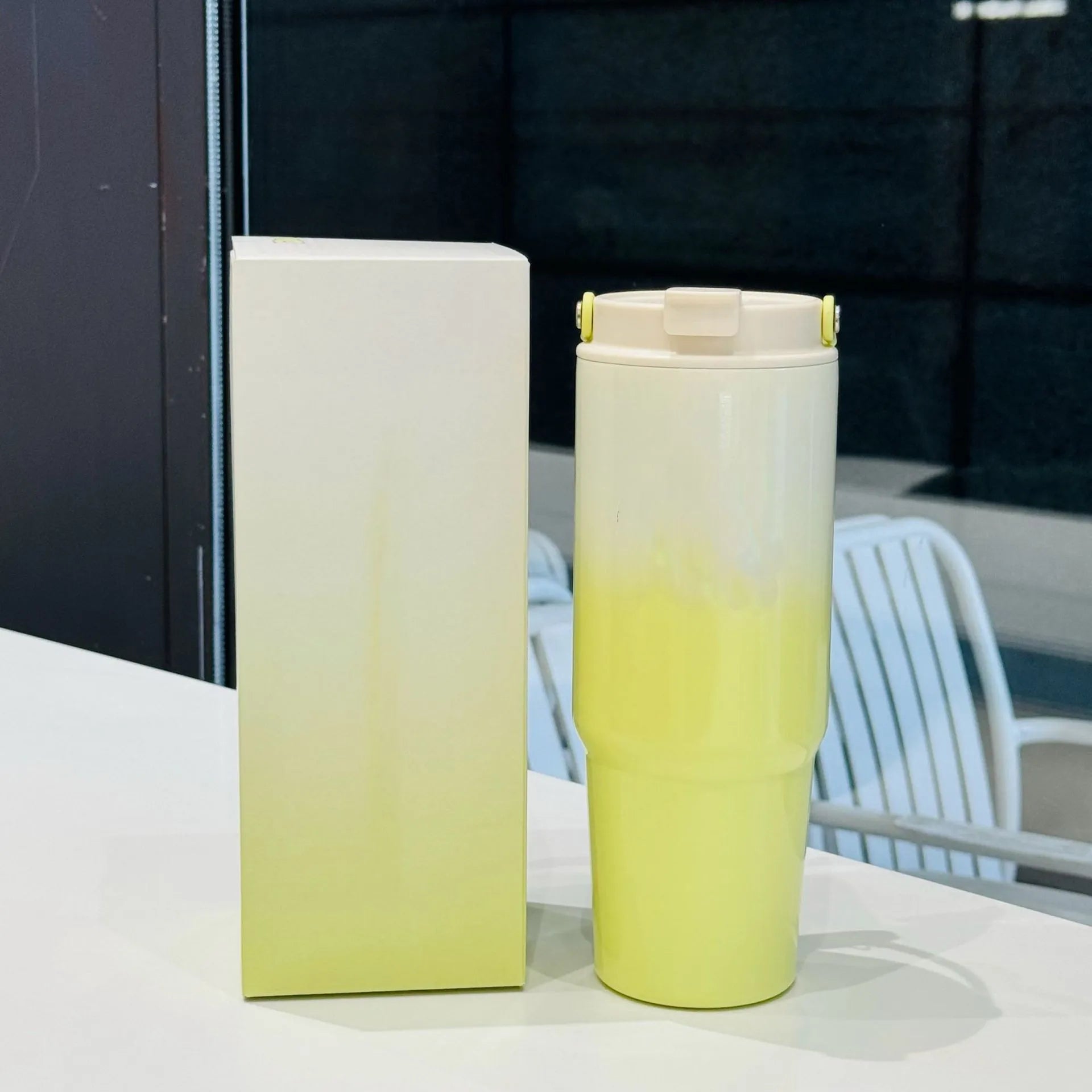 Tumbler Macaroon Gradasi Tumbler With Handle 890ML / Tumbler Aesthetic Viral | Insulated Tumblers With Lids And Straws: Colorful Stainless Steel Water Tumbler With Straw, Lightweight for Daily Use, Design |