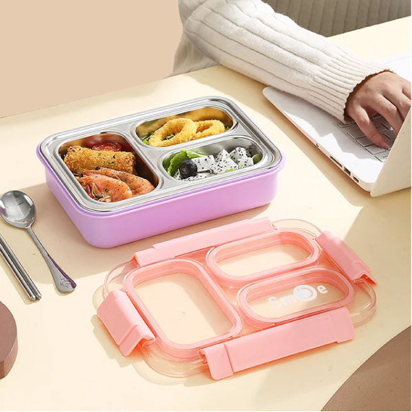 3 Compartment Leak Proof Lunch Box | Tri-Delight Bento Lunch box