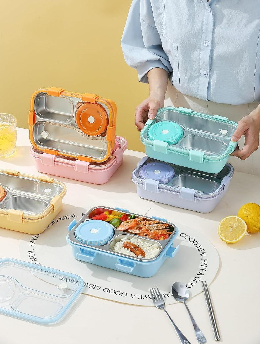 Balanced Meal Bento (With Free cutlery Spoon, Chopsticks )