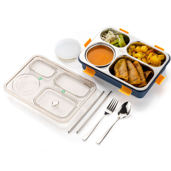 4-Compartment Lunch Box | Meal Mate Stainless Steel Bento Lunch box