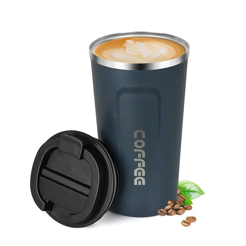 Stainless Steel Double Wall Travel Coffee Cup - 500 ml | Leak-Proof Design, Insulated Mug for On-The-Go Brewing | BPA-Free, Easy-to-Clean Portable Cup