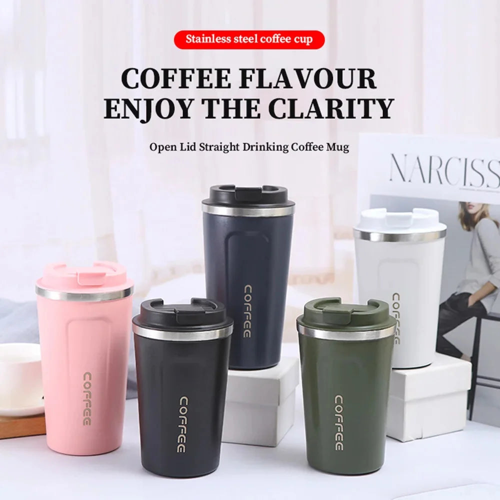 Stainless Steel Double Wall Travel Coffee Cup - 500 ml | Leak-Proof Design, Insulated Mug for On-The-Go Brewing | BPA-Free, Easy-to-Clean Portable Cup