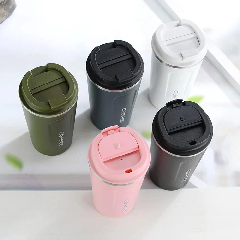Stainless Steel Double Wall Travel Coffee Cup - 500 ml | Leak-Proof Design, Insulated Mug for On-The-Go Brewing | BPA-Free, Easy-to-Clean Portable Cup