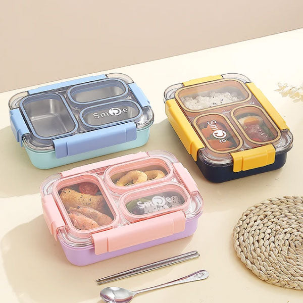 3 Compartment Leak Proof Lunch Box | Tri-Delight Bento Lunch box