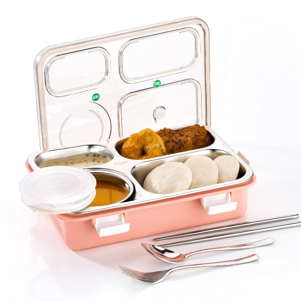 4-Compartment Lunch Box | Meal Mate Stainless Steel Bento Lunch box