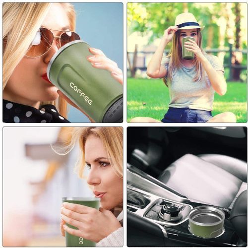 Stainless Steel Double Wall Travel Coffee Cup - 500 ml | Leak-Proof Design, Insulated Mug for On-The-Go Brewing | BPA-Free, Easy-to-Clean Portable Cup