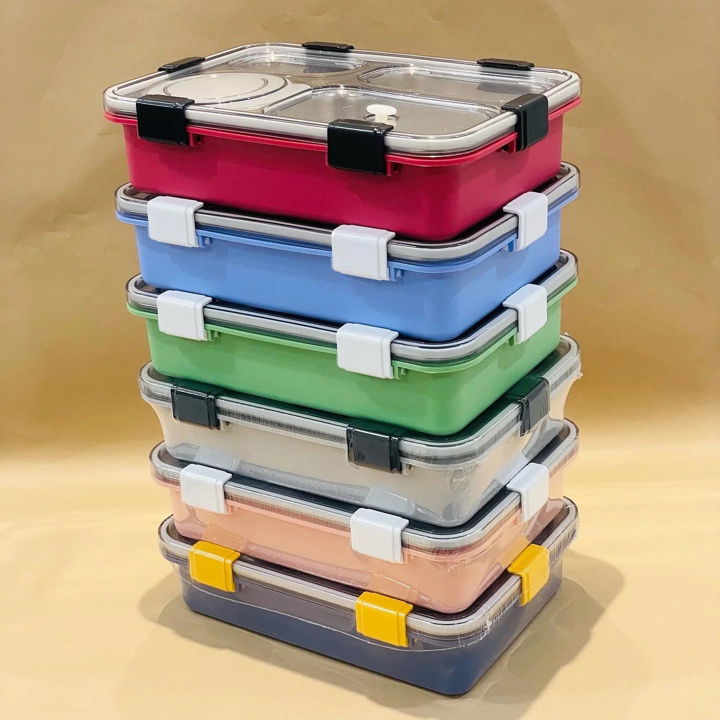 4 Compartments with soup bowl 850ml+150ml (with stainless steel spoon and chopsticks)